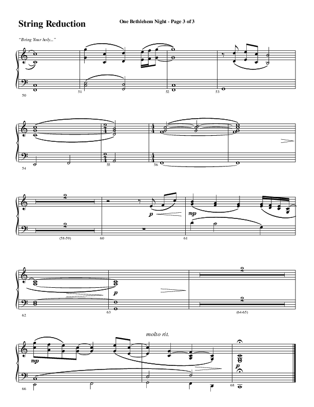 One Bethlehem Night (Choral Anthem SATB) String Reduction (Word Music Choral / Arr. Cliff Duren)