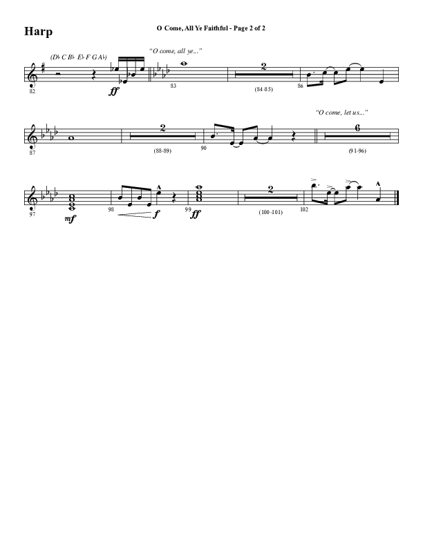 O Come All Ye Faithful (Choral Anthem SATB) Harp (Word Music Choral / Arr. Cliff Duren)