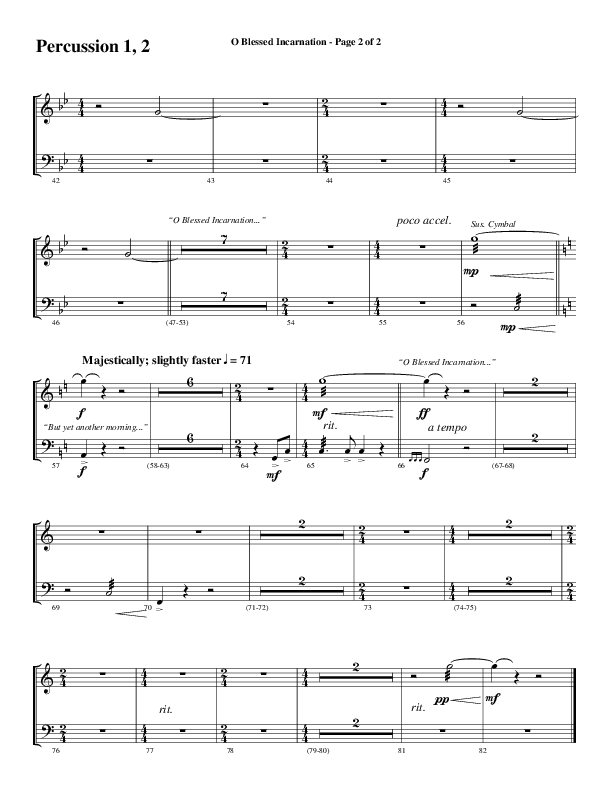 O Blessed Incarnation (Choral Anthem SATB) Percussion 1/2 (Word Music Choral / Arr. Mark McClure)
