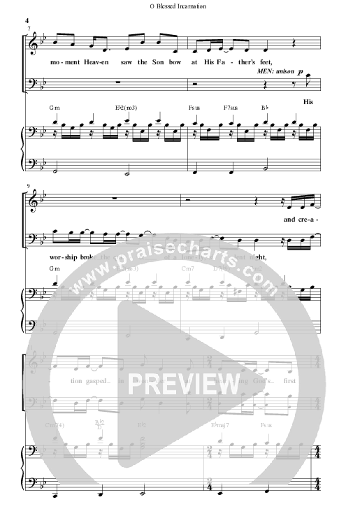 O Blessed Incarnation (Choral Anthem SATB) Anthem (SATB/Piano) (Word Music Choral / Arr. Mark McClure)