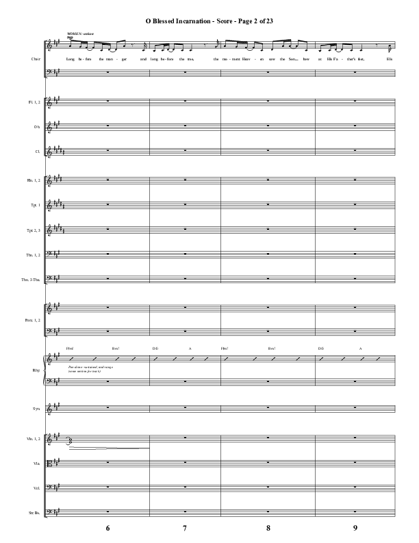 O Blessed Incarnation (Choral Anthem SATB) Orchestration (Word Music Choral / Arr. Dave Williamson)