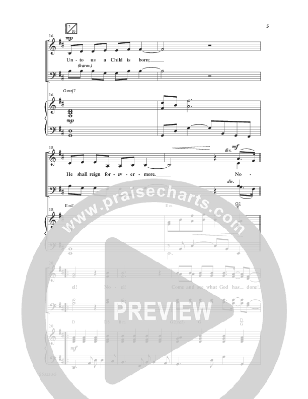 Noel Noel (Choral Anthem SATB) Anthem (SATB/Piano) (Word Music Choral / Arr. Marty Parks)