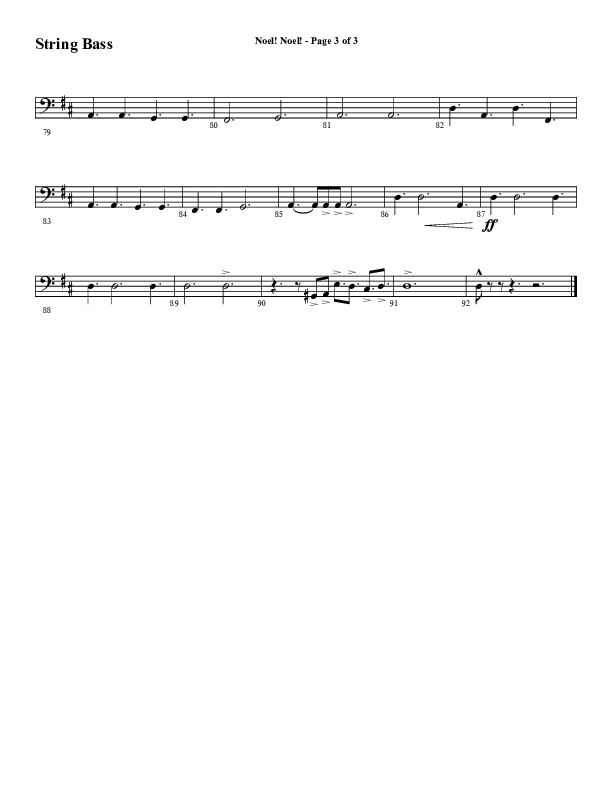 Noel Noel (Instrumental) String Bass (Word Music Choral / Arr. Marty Parks)