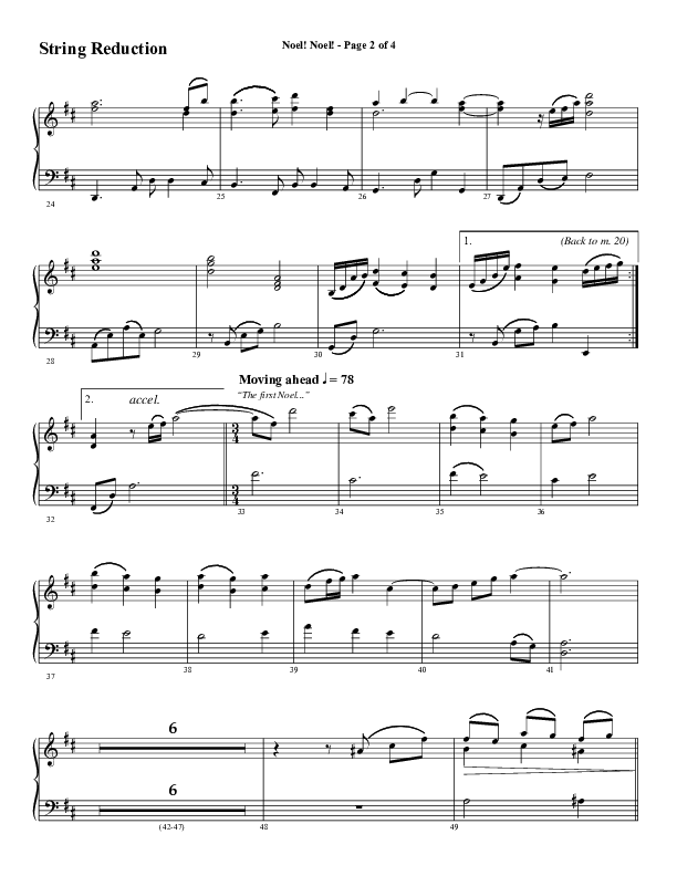 Noel Noel (Choral Anthem SATB) String Reduction (Word Music Choral / Arr. Marty Parks)