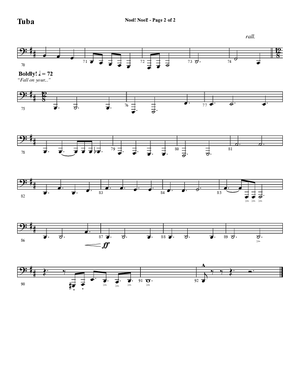 Noel Noel (Choral Anthem SATB) Tuba (Word Music Choral / Arr. Marty Parks)