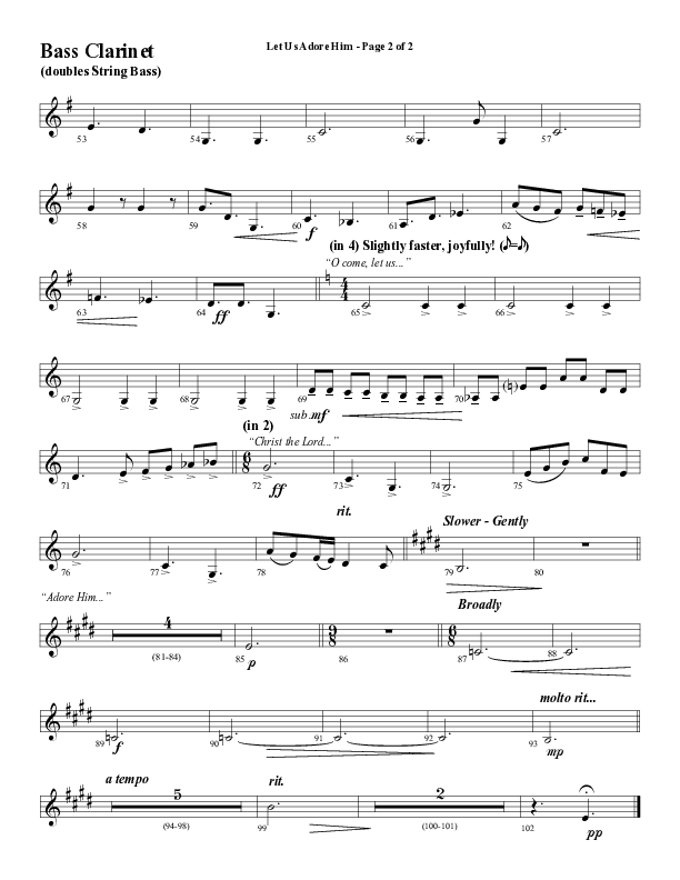 Let Us Adore Him (Gesu Bambino) (Choral Anthem SATB) Bass Clarinet (Word Music Choral / Arr. David Hamilton)