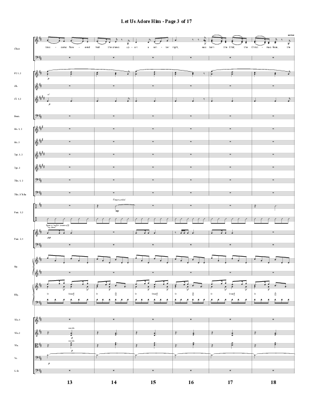 Let Us Adore Him (Gesu Bambino) (Choral Anthem SATB) Orchestration (Word Music Choral / Arr. David Hamilton)