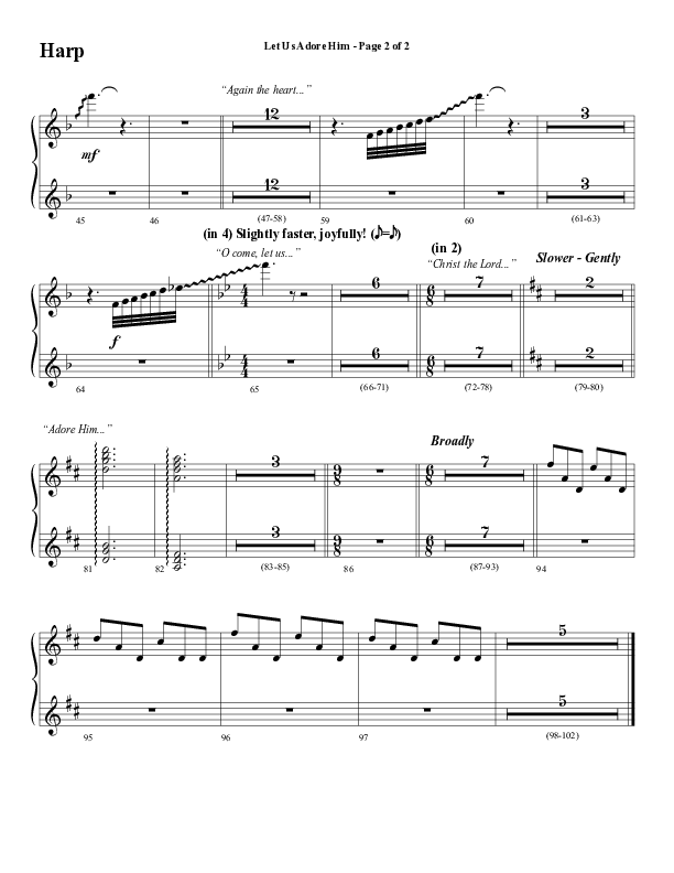 Let Us Adore Him (Gesu Bambino) (Choral Anthem SATB) Harp (Word Music Choral / Arr. David Hamilton)