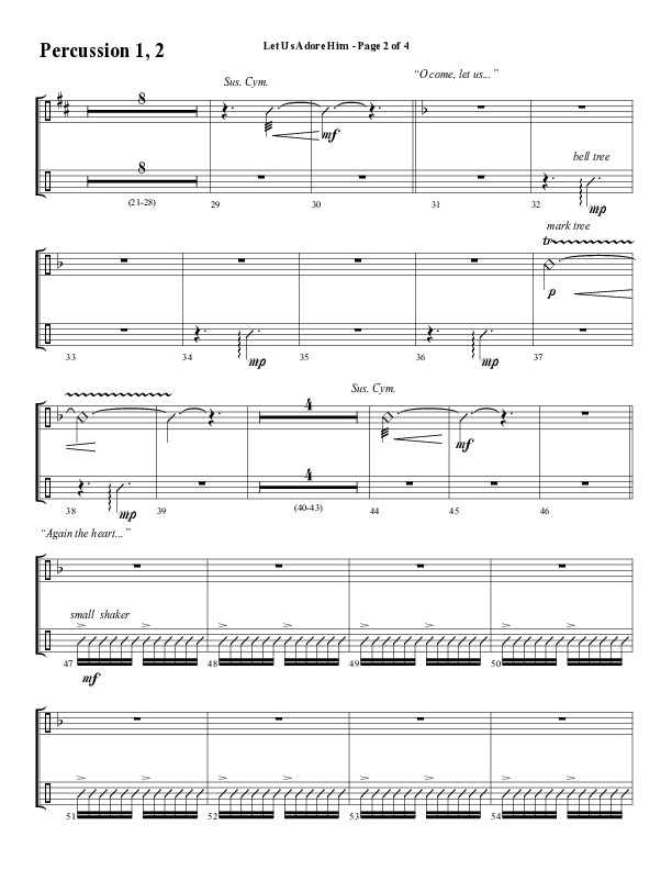 Let Us Adore Him (Gesu Bambino) (Choral Anthem SATB) Percussion (Word Music Choral / Arr. David Hamilton)
