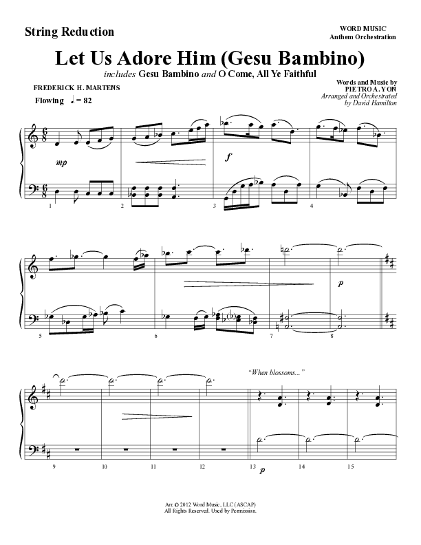 Let Us Adore Him (Gesu Bambino) (Choral Anthem SATB) String Reduction (Word Music Choral / Arr. David Hamilton)