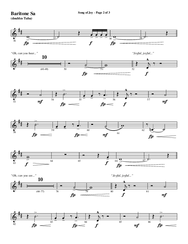 Song Of Joy with Hark The Herald Angels Sing (Choral Anthem SATB) Bari Sax (Word Music Choral / Arr. Marty Parks)