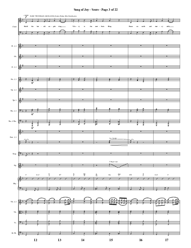 Song Of Joy with Hark The Herald Angels Sing (Choral Anthem SATB) Orchestration (Word Music Choral / Arr. Marty Parks)