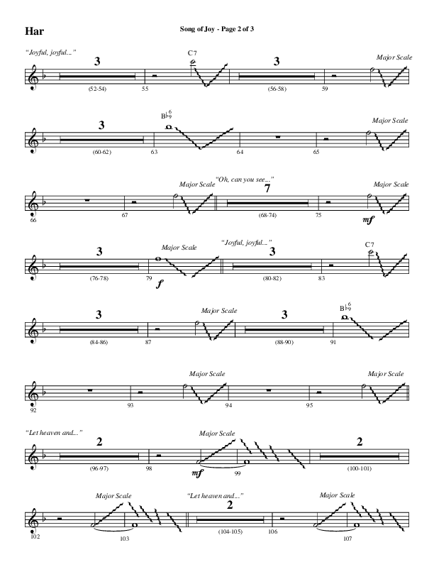 Song Of Joy with Hark The Herald Angels Sing (Choral Anthem SATB) Harp (Word Music Choral / Arr. Marty Parks)