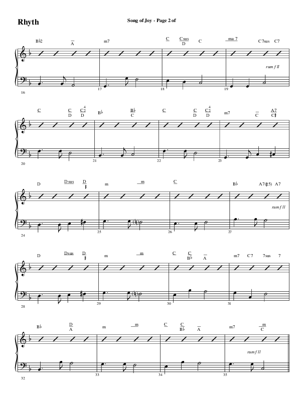 Song Of Joy with Hark The Herald Angels Sing (Choral Anthem SATB) Rhythm Chart (Word Music Choral / Arr. Marty Parks)