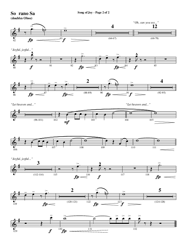Song Of Joy with Hark The Herald Angels Sing (Choral Anthem SATB) Soprano Sax (Word Music Choral / Arr. Marty Parks)