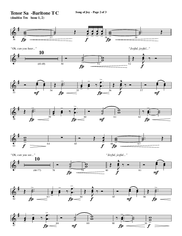 Song Of Joy with Hark The Herald Angels Sing (Choral Anthem SATB) Tenor Sax/Baritone T.C. (Word Music Choral / Arr. Marty Parks)