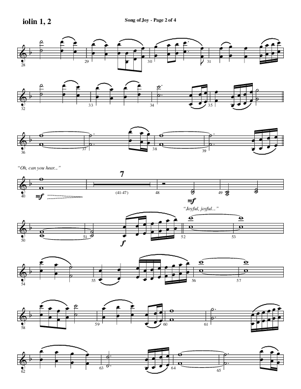 Song Of Joy with Hark The Herald Angels Sing (Choral Anthem SATB) Violin 1/2 (Word Music Choral / Arr. Marty Parks)