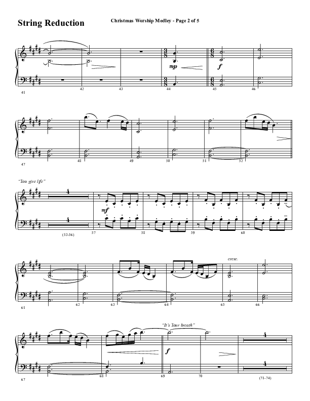 Christmas Worship Medley with Come Thou Long Expected Jesus, Great Are You Lord, The First Noel (Choral Anthem SATB) String Reduction (Word Music Choral / Arr. Cliff Duren)