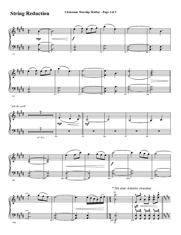 Christmas Worship Medley with Come Thou Long Expected Jesus, Great Are You Lord, The First Noel (Choral Anthem SATB) String Reduction (Word Music Choral / Arr. Cliff Duren)