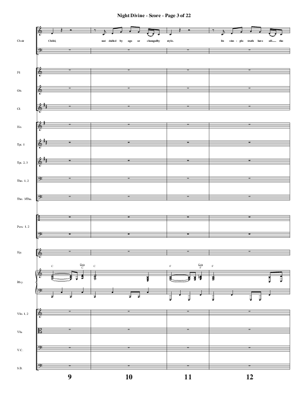 Night Divine (Choral Anthem SATB) Orchestration (Word Music Choral / Arr. Cliff Duren)