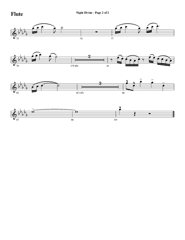 Night Divine (Choral Anthem SATB) Flute (Word Music Choral / Arr. Cliff Duren)