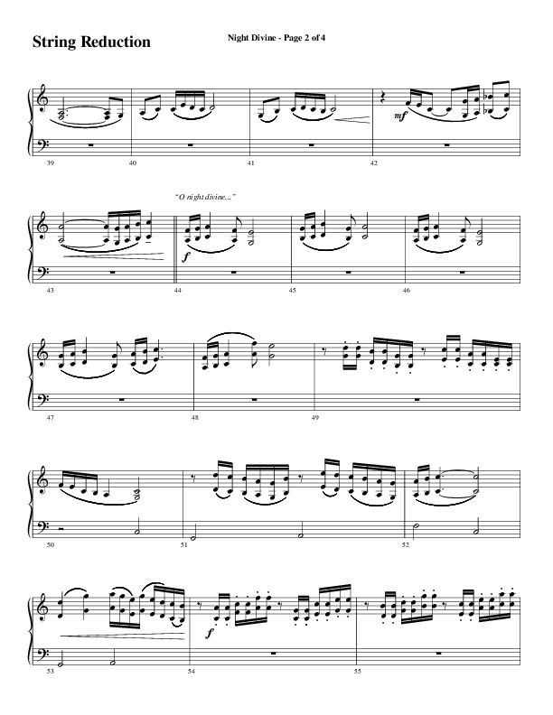 Night Divine (Choral Anthem SATB) String Reduction (Word Music Choral / Arr. Cliff Duren)