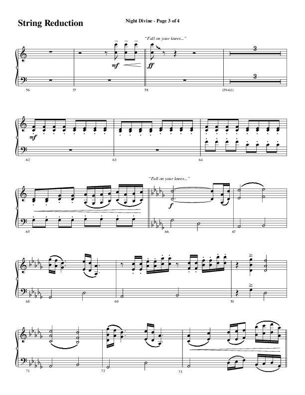 Night Divine (Choral Anthem SATB) String Reduction (Word Music Choral / Arr. Cliff Duren)