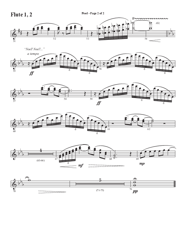 Noel (Choral Anthem SATB) Flute 1/2 (Word Music Choral / Arr. Jay Rouse)