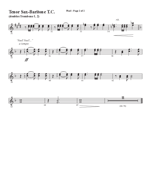 Noel (Choral Anthem SATB) Tenor Sax/Baritone T.C. (Word Music Choral / Arr. Jay Rouse)