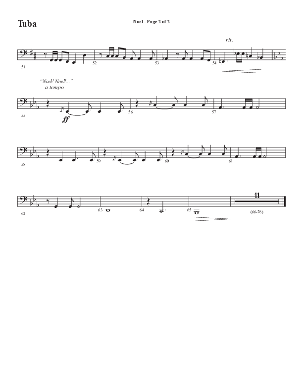 Noel (Choral Anthem SATB) Tuba (Word Music Choral / Arr. Jay Rouse)