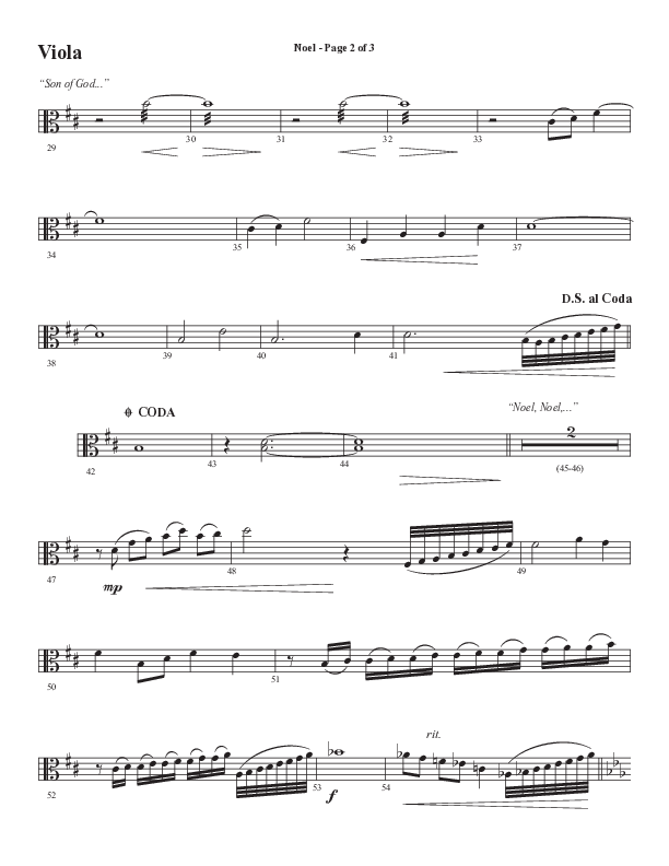 Noel (Choral Anthem SATB) Viola (Word Music Choral / Arr. Jay Rouse)