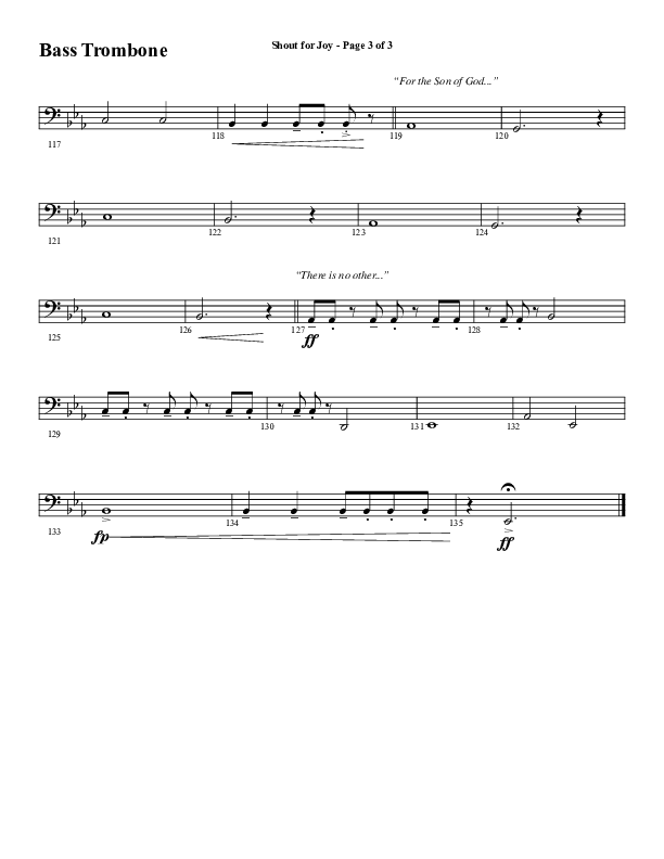 Shout For Joy (Choral Anthem SATB) Bass Trombone (Word Music Choral / Arr. Joshua Spacht)