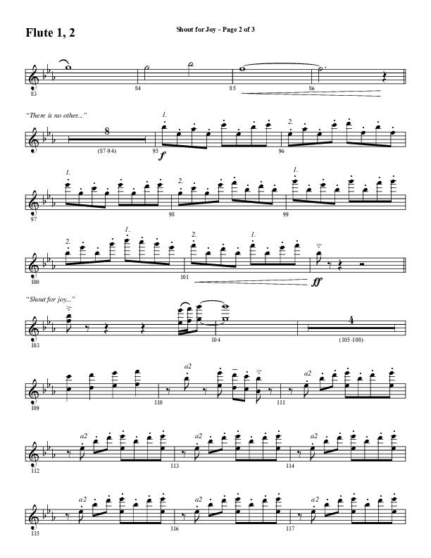 Shout For Joy (Choral Anthem SATB) Flute 1/2 (Word Music Choral / Arr. Joshua Spacht)
