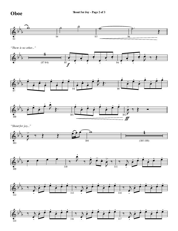 Shout For Joy (Choral Anthem SATB) Oboe (Word Music Choral / Arr. Joshua Spacht)