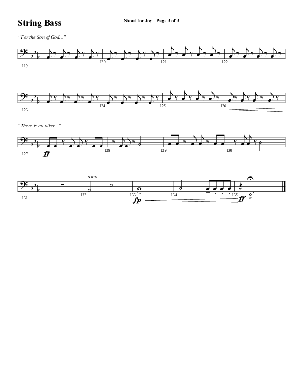 Shout For Joy (Choral Anthem SATB) String Bass (Word Music Choral / Arr. Joshua Spacht)
