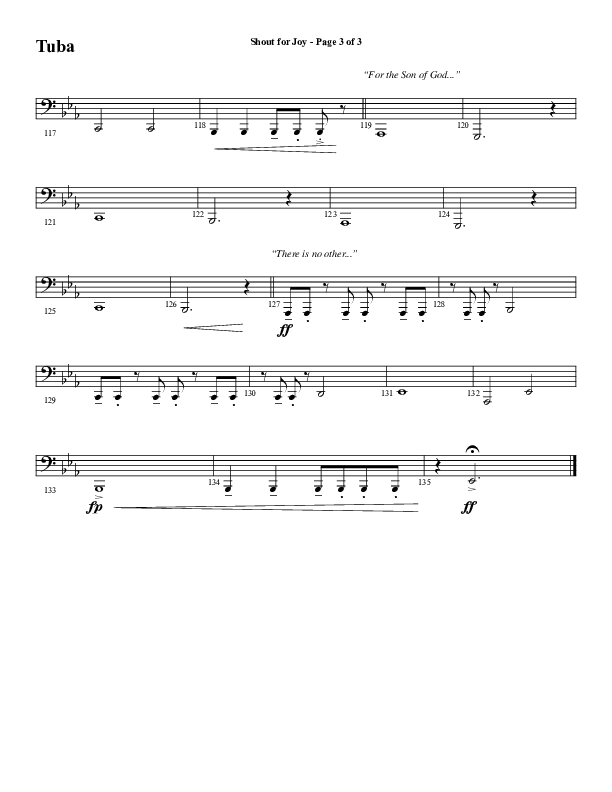 Shout For Joy (Choral Anthem SATB) Tuba (Word Music Choral / Arr. Joshua Spacht)