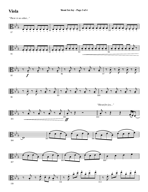 Shout For Joy (Choral Anthem SATB) Viola (Word Music Choral / Arr. Joshua Spacht)