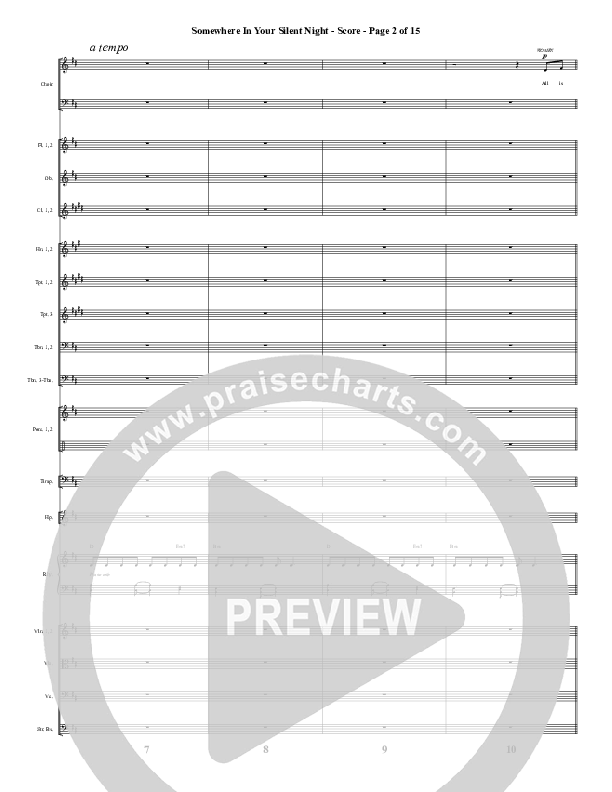 Somewhere In Your Silent Night (Choral Anthem SATB) Orchestration (Word Music Choral / Arr. Marty Hamby)