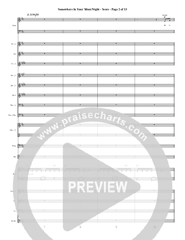 Somewhere In Your Silent Night (Choral Anthem SATB) Conductor's Score (Word Music Choral / Arr. Marty Hamby)