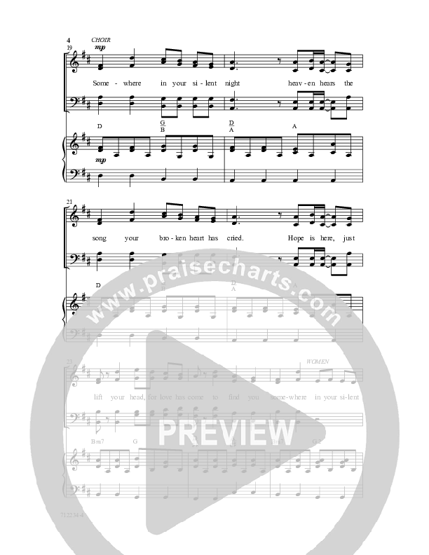 Somewhere In Your Silent Night (Choral Anthem SATB) Anthem (SATB/Piano) (Word Music Choral / Arr. Marty Hamby)