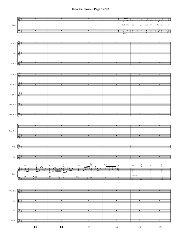Unto Us (Choral Anthem SATB) Orchestration (Word Music Choral / Arr. David Hamilton)