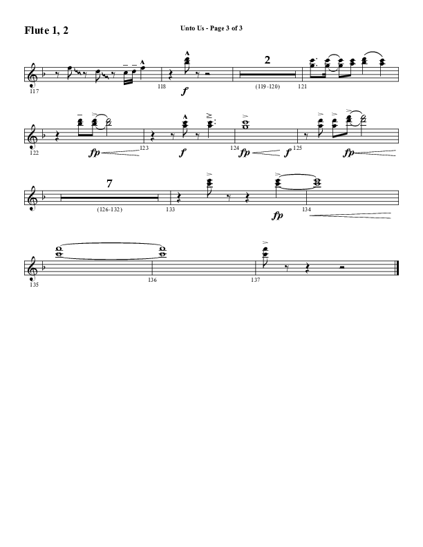 Unto Us (Choral Anthem SATB) Flute 1/2 (Word Music Choral / Arr. David Hamilton)