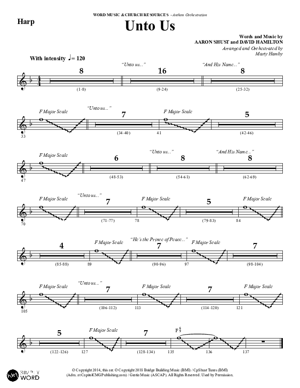 Unto Us (Choral Anthem SATB) Harp (Word Music Choral / Arr. David Hamilton)