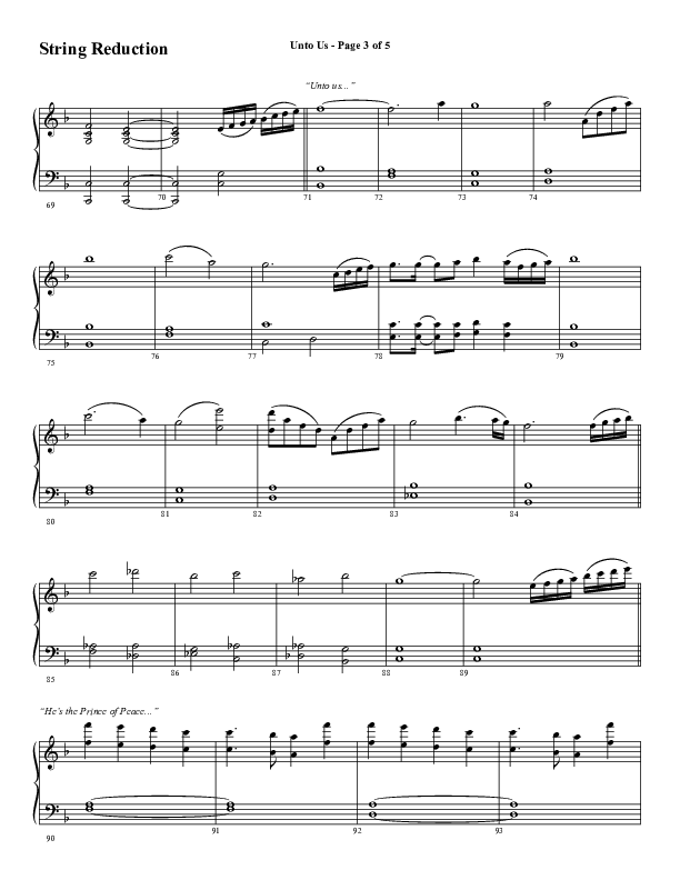 Unto Us (Choral Anthem SATB) String Reduction (Word Music Choral / Arr. David Hamilton)