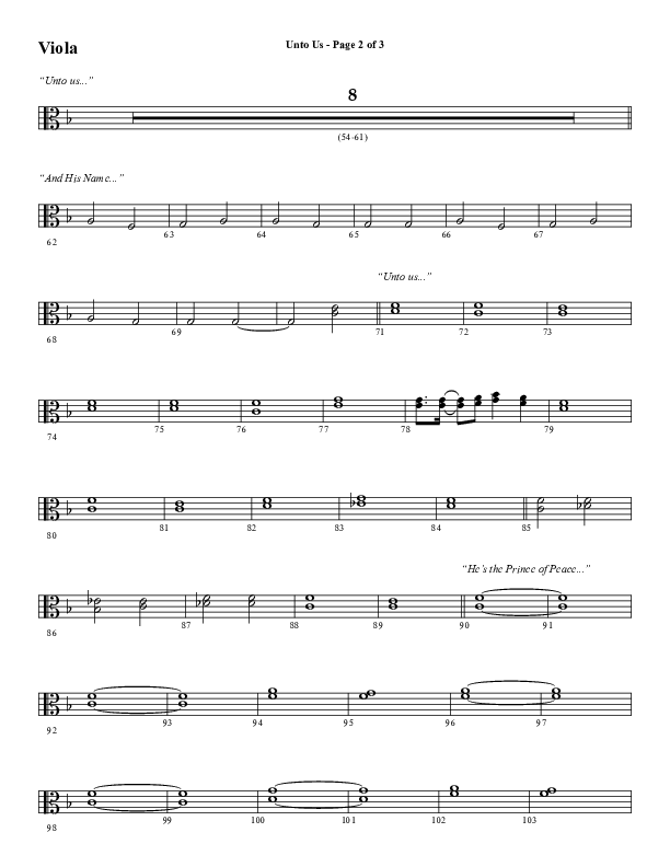 Unto Us (Choral Anthem SATB) Viola (Word Music Choral / Arr. David Hamilton)