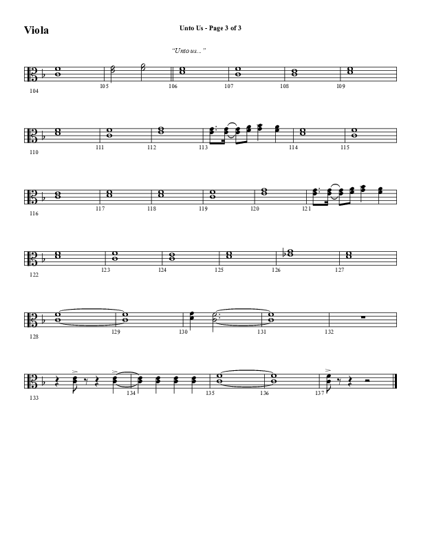 Unto Us (Choral Anthem SATB) Viola (Word Music Choral / Arr. David Hamilton)