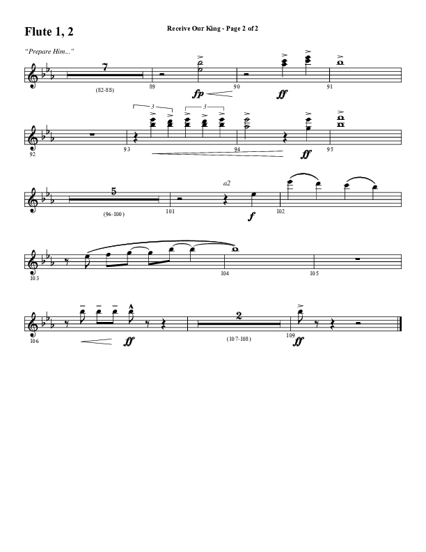 Receive Our King (Choral Anthem SATB) Flute 1/2 (Word Music Choral / Arr. David Wise / Orch. David Shipps)