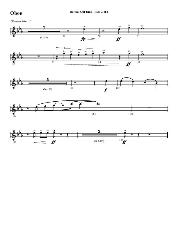 Receive Our King (Choral Anthem SATB) Oboe (Word Music Choral / Arr. David Wise / Orch. David Shipps)