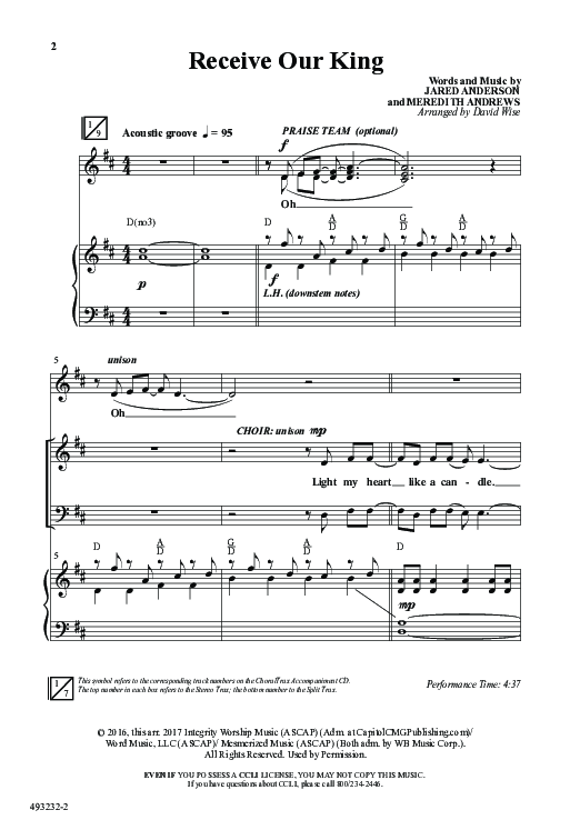 Receive Our King (Choral Anthem SATB) Anthem (SATB/Piano) (Word Music Choral / Arr. David Wise / Orch. David Shipps)