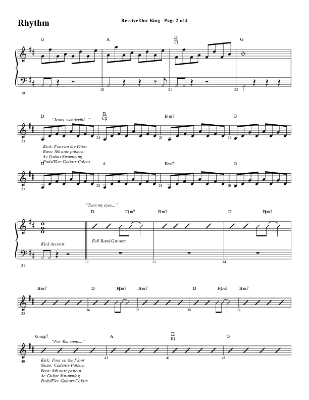 Receive Our King (Choral Anthem SATB) Rhythm Chart (Word Music Choral / Arr. David Wise / Orch. David Shipps)